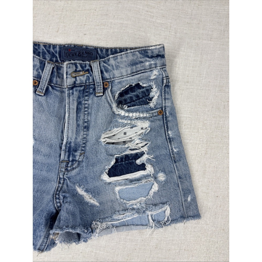 Lucky Brand Jean Shorts Cutoff Ava Short Size 00/24 - Picture 3 of 14